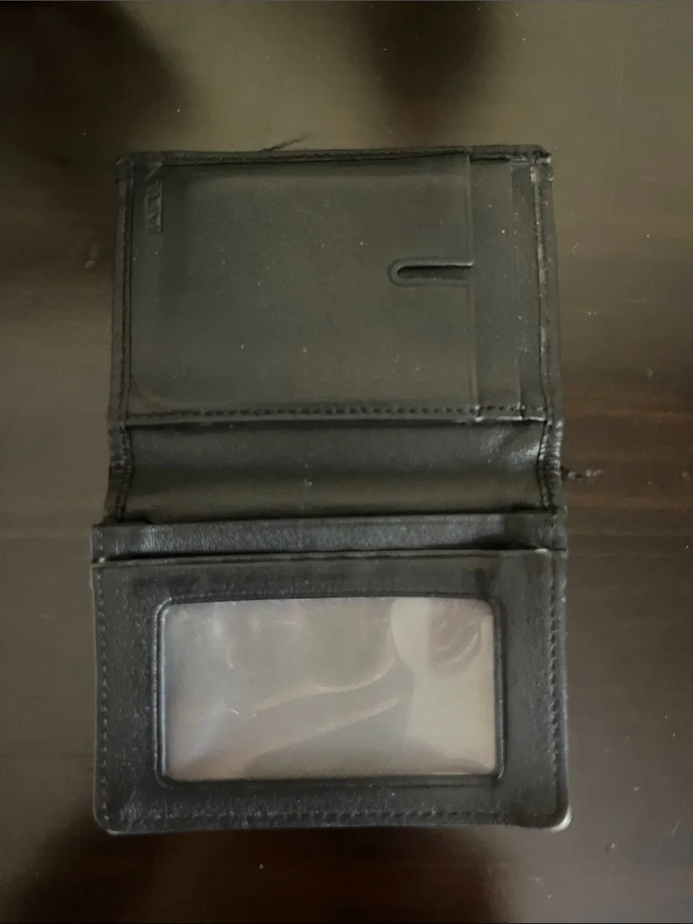 Tumi Black Textured Nylon & Leather Bifold Card Wallet with Logo Plate